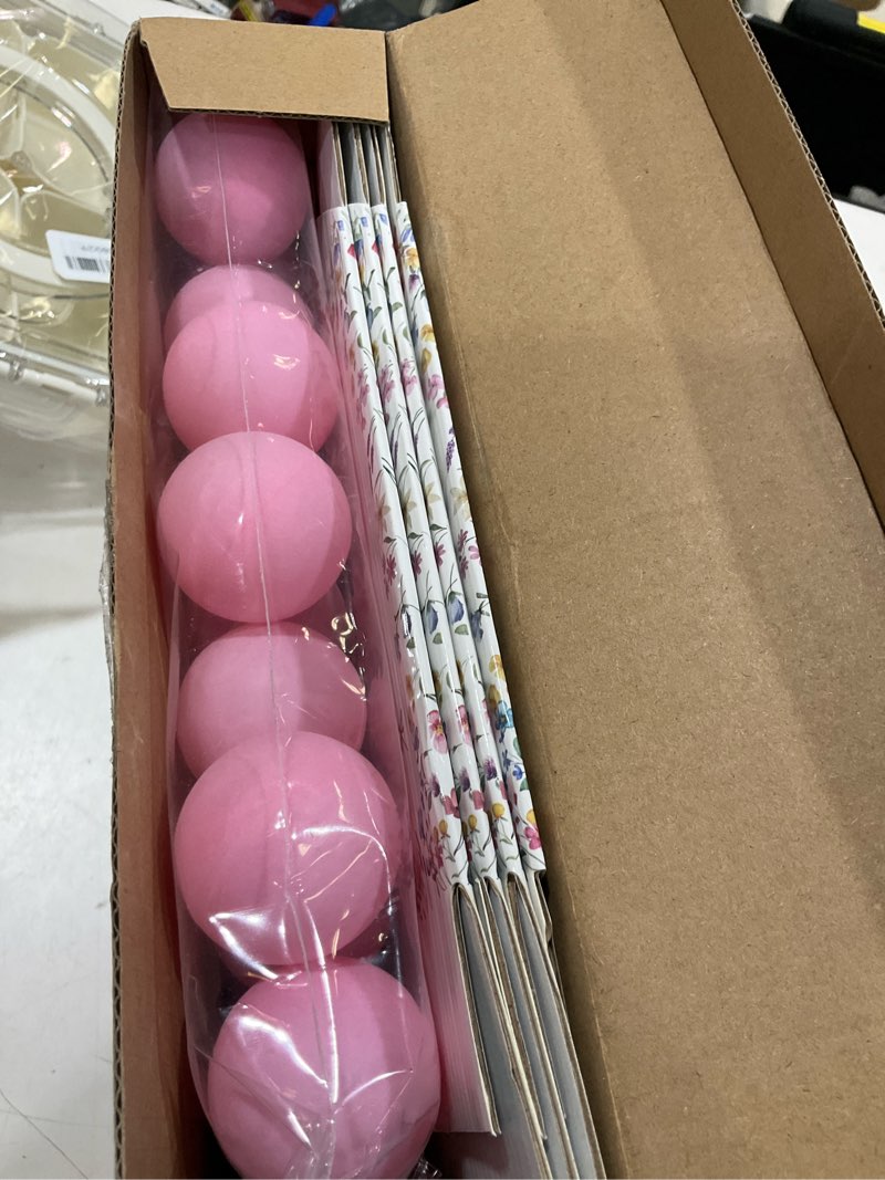 Condition photo showing Good Condition for lunmon 4 sets pink baby in bloom baby shower swing shaking balls activity set for adult novelty twerk includes 40 balls, ribbon & cardboard boxes bridal shower for outdoors indoors baby in bloom pink
