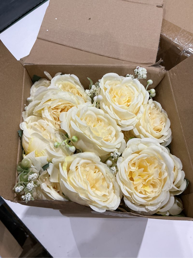 Condition photo showing Good Condition for geosar 8 bundles artificial peonies flowers fake silk peony bouquet faux peonies flowers bulk for decoration vase floral arrangements wedding party table (pink,champagne) pink, champagne 8