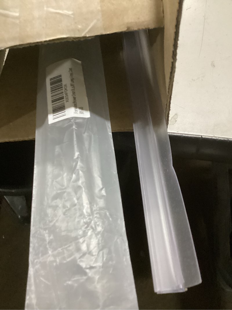 Frameless Shower Door Bottom Seal Shower Sweep with Drip Rail for 1/4" Glass,36" Long, Vinyl, Clear