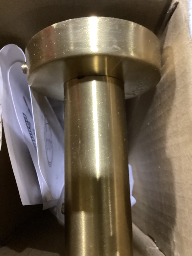Condition photo showing Good Condition for adjustable 16 to 27.6 inch single towel bar, imomwee gold brush finished sus304 stainless steel bath towel holder, wall mount towel rail for bathroom kitchen washroom, 1" diameter towel rod with hooks gold 1