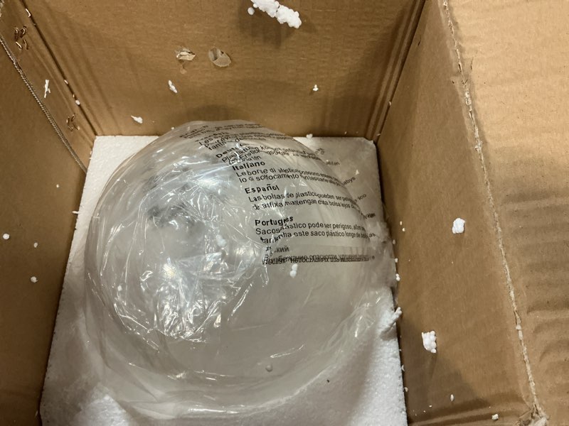 Condition photo showing Good Condition for bagood globe semi flush mount ceiling light, clear glass with brass finish, contemporary mid century modern style lighting fixture gold(12w 2700k led corn bulb included)