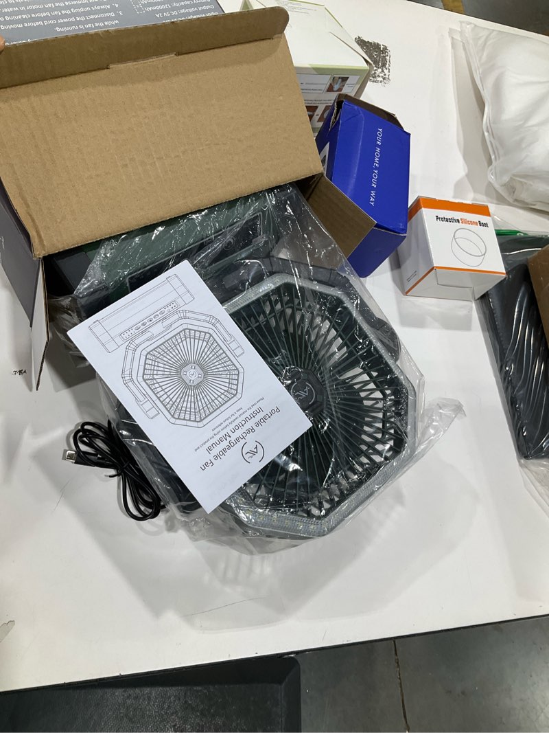 Condition photo showing Good Condition for allsion camping fan - 24000mah portable fan, rechargeable fan with light & remote, battery powered fan 4 speed strong airflow, desk/camping/outdoor/gym fan for office travel treadmill camping gear
