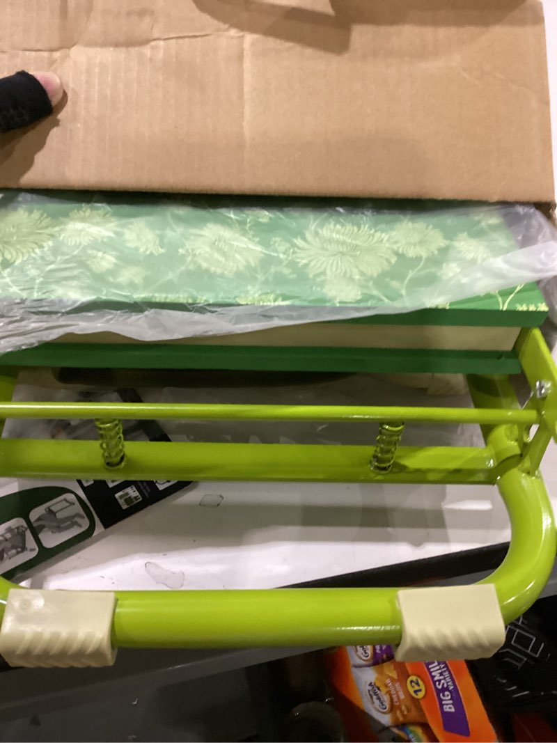 Condition photo showing New/Like New for colwelt garden stool and kneeler set, garden seat and kneeler heavy duty with 10" wide soft kneeling pad, non-slip garden bench for kneeling and sitting with elegant apron, gardening gifts for women