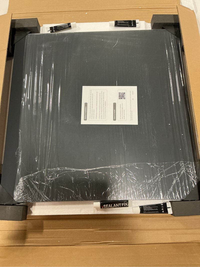 Condition photo showing Good Condition for Delma Frameless Mirror Tiles 18"x18"x4 Pcs Wall Mounted, Shatter Resistant Full Length Tempered Glass Panels for Home Gym Bathroom Bedroom & Living Room Decor 18''x18''-4PCS