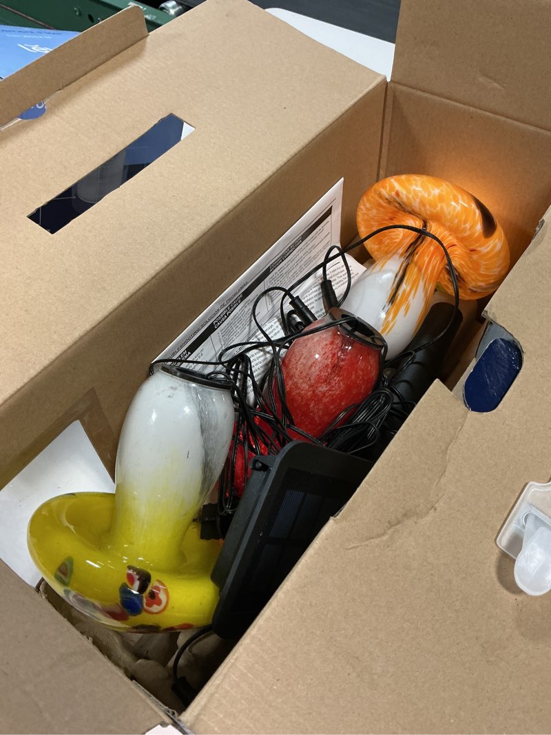 Condition photo showing As Is for harbor breeze solar mushroom 2 -lumens multi color solar led outdoor path light ( 3000-k )