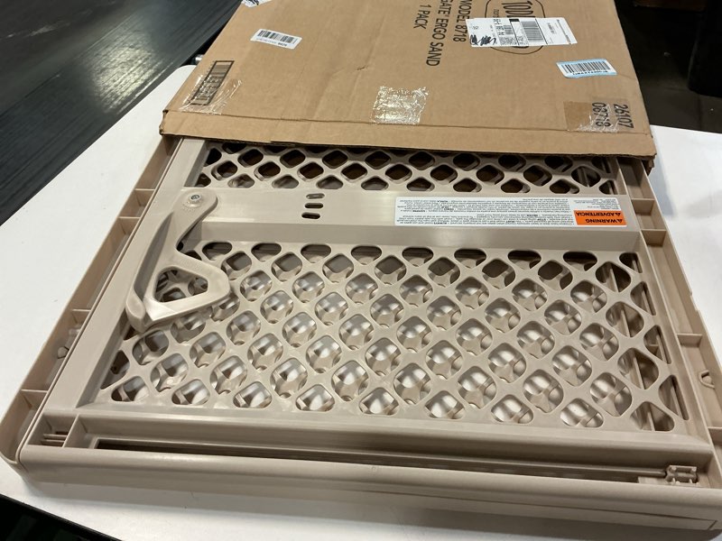 Condition photo showing Good Condition for Toddleroo by North States - Supergate Ergo Baby Gate: Plastic Baby Gate for Stairs & Doorways - Adjustable Indoor Safety Gate - Made in USA - 26 to 42 Inches Wide - 26 Inches Tall - Sand