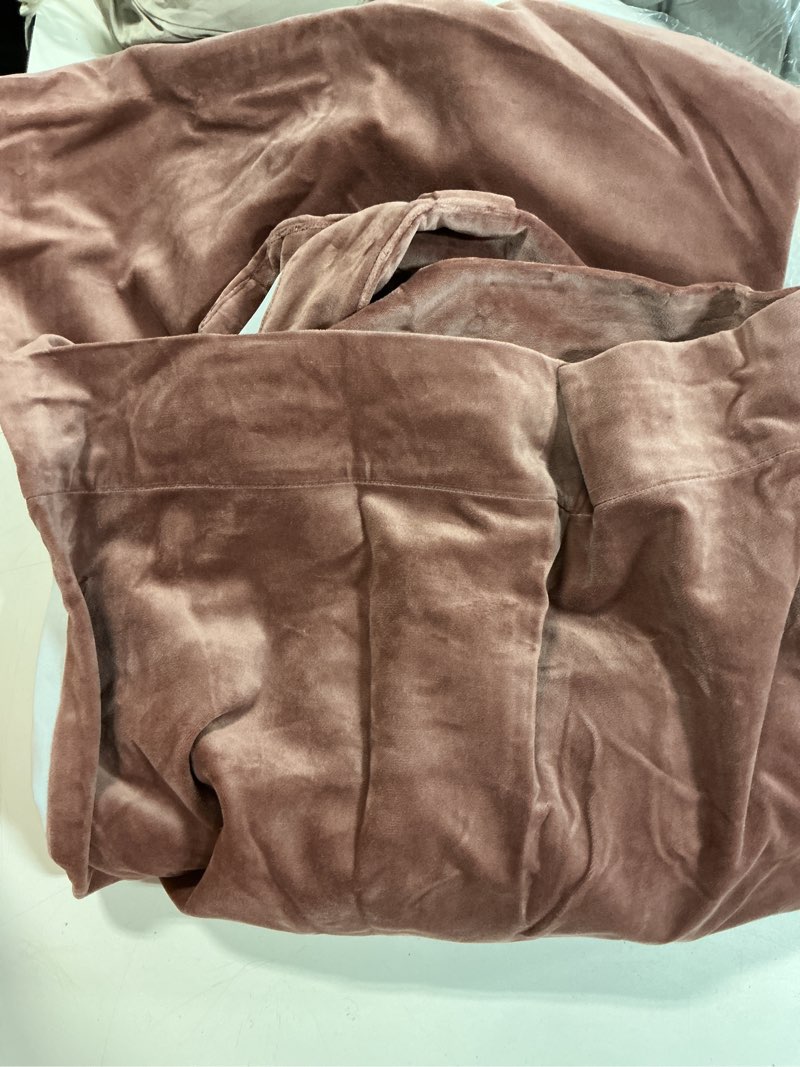 Condition photo showing New/Like New for quince cotton velvet room darkening curtain - single panel  only 1 mauve 48x96