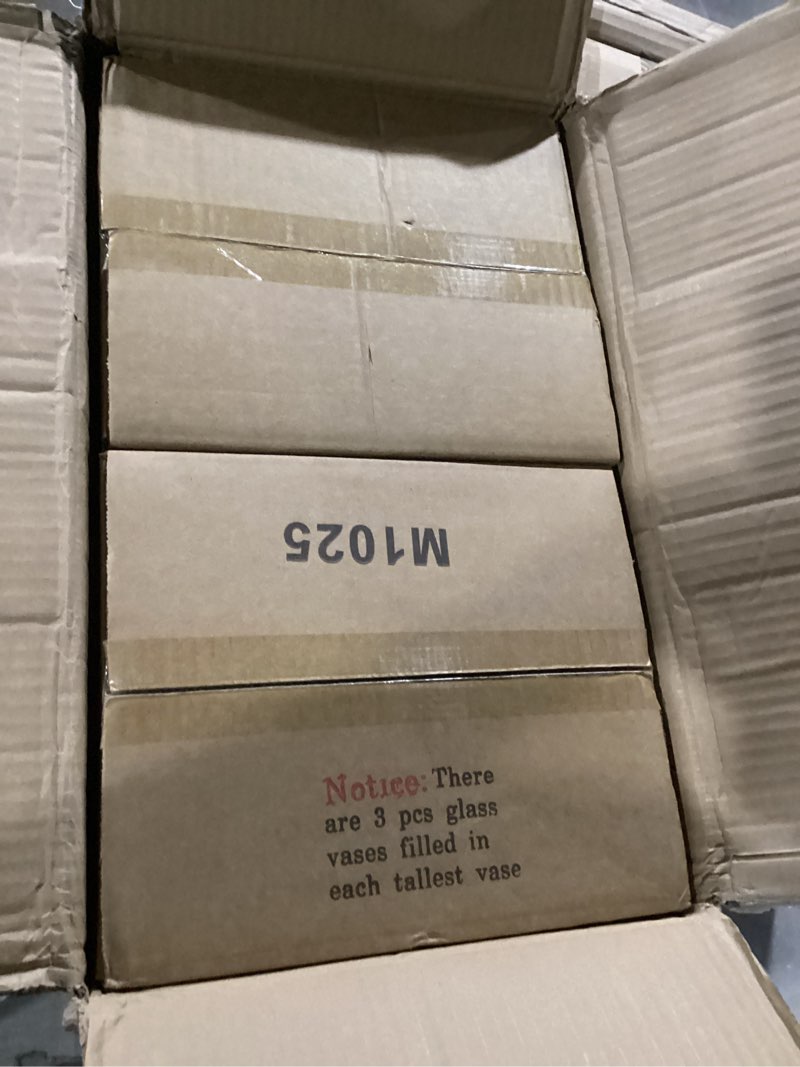 Condition photo showing New/Like New for 48 pack glass cylinder vases 4,6,8,10 inch tall clear flower vase hurricane floating candle holder for table centerpiece wedding home decor 48 pack(4,6,8,10 inch )