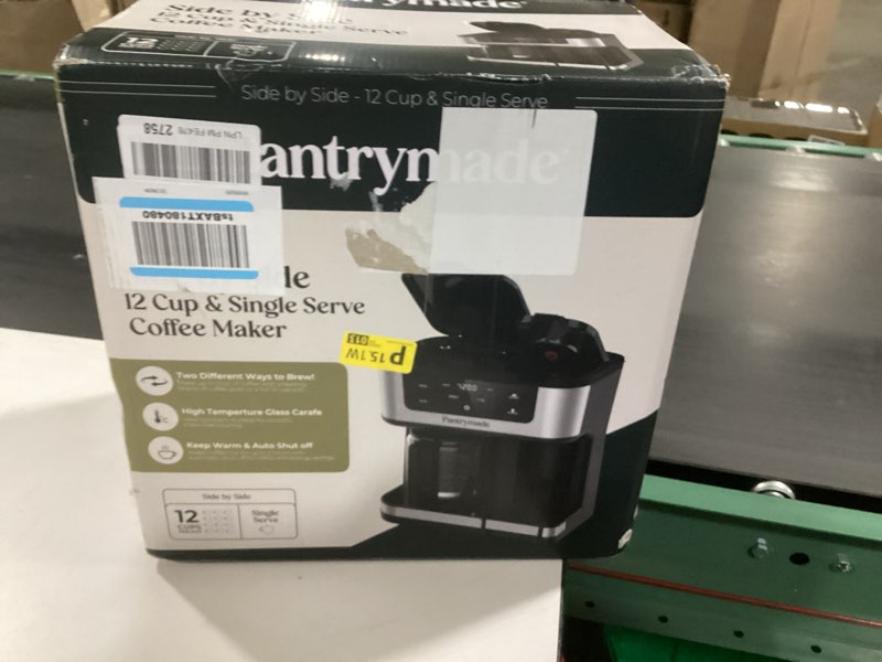 Condition photo showing New/Like New for Dual Brew Coffee Maker | 12-Cup & Single Serve Drip Machine | Touchscreen Programmable | K-Cup & Ground Coffee Compatible | Glass Carafe | Auto Shut-Off