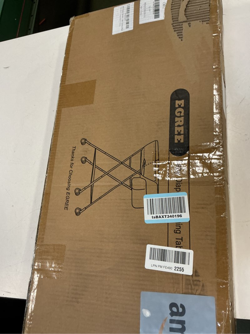 Condition photo showing New/Like New for Baby Changing Table Portable Folding Diaper Changing Station with Wheels, Adjustable Height Mobile Nursery Organizer with Safety Belt and Large Storage Racks for Newborn Baby and Infant, Gray Grey