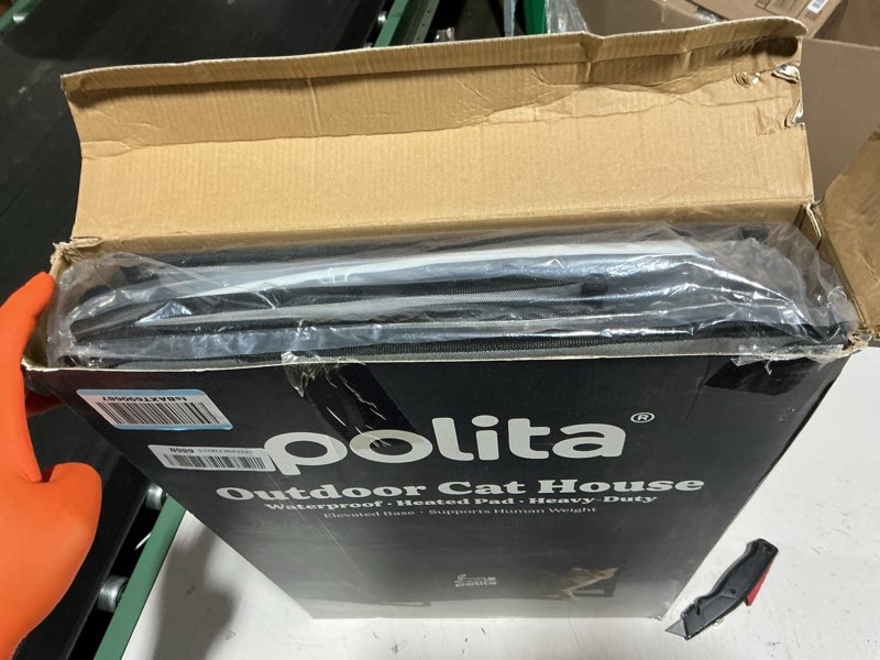 Condition photo showing New/Like New for polita indestructible heated cat house for outdoor cats all seasons, extremely insulated & 100% weatherproof, elevated feral cat shelter with waterproof eaves &safe escape door for stray & barn cats?? dark gray 100%waterproof-m-2cats