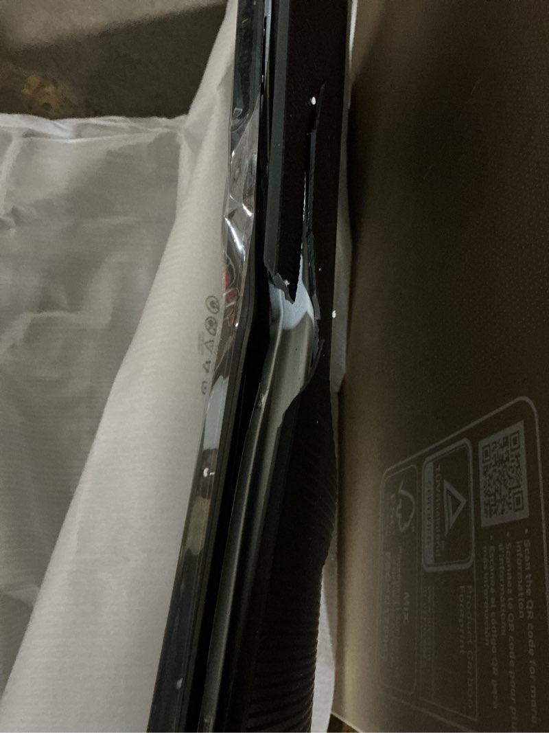 Condition photo showing As Is for tv/frame bent & cracked. samsung 65-inch class qled q7f series samsung vision ai smart tv (2025 model, 65q7f) quantum hdr, object tracking sound lite, q4 ai gen1 processor, 4k upscaling, gaming hub, alexa built-in