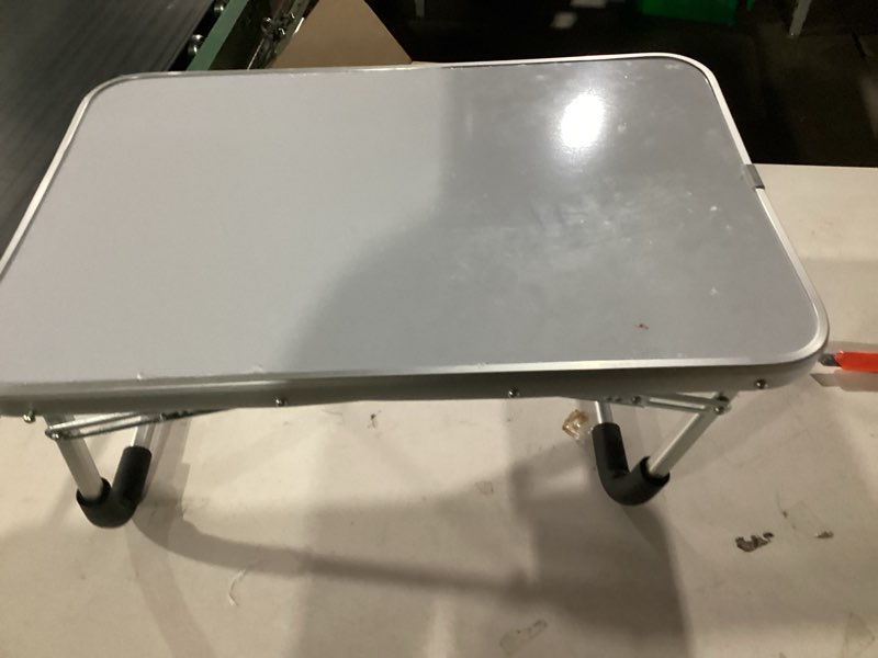 Condition photo showing Good Condition for Mini Folding Camping Table - 2ft Lightweight Adjustable Height with Carry Handle, Anti-Stain Desktop for Outdoor Glamping/Picnic/Patio & Indoor Decor (24" L×16" W)