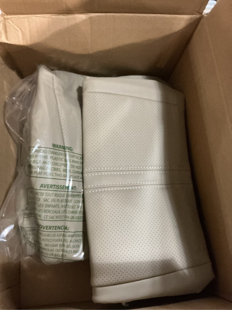 Condition photo showing As Is for nlqr tan front driver & passenger side bottom replacement seat covers microfiber leather compatible with cadillac srx 2010 2011 2012 2013 2014 2015 2016