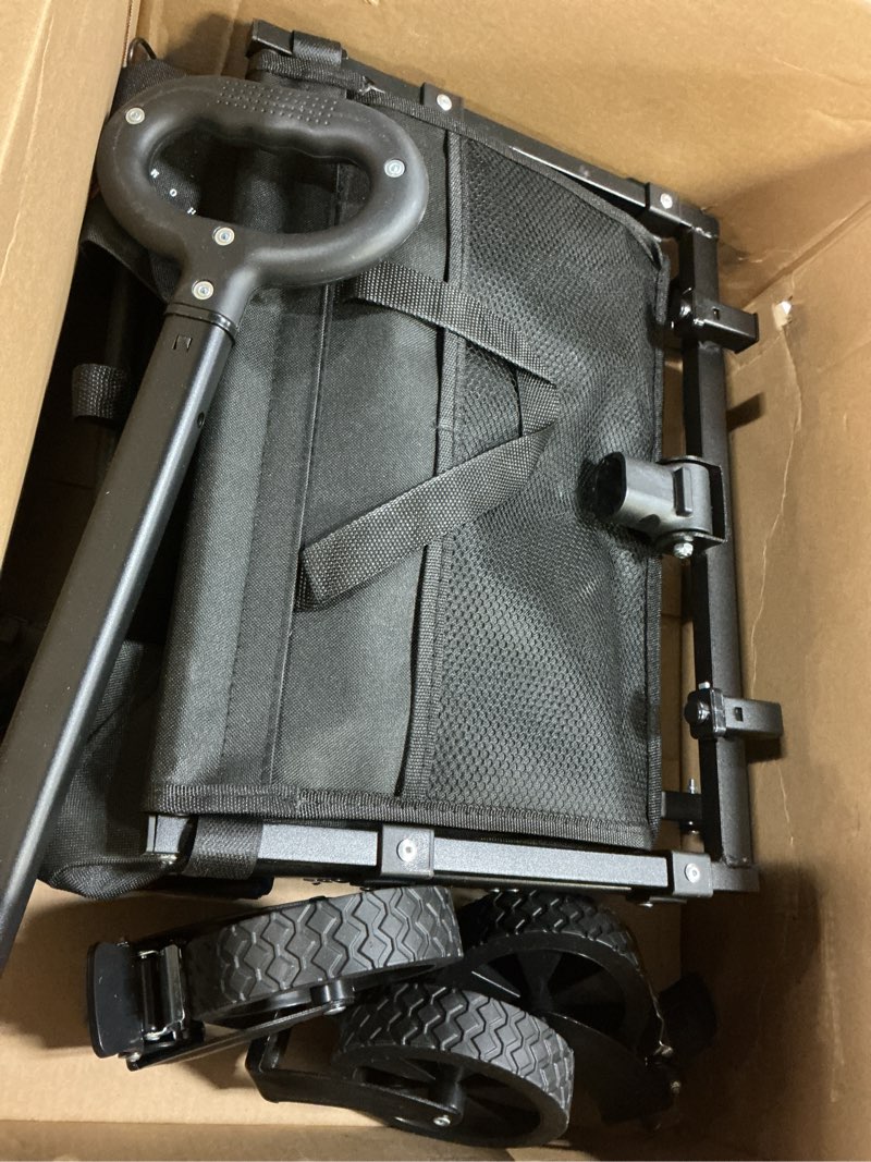 Condition photo showing Good Condition for Small Wagon Cart Foldable, Collapsible Wagon with 360 LBS Max Load & Expandable Storage, 90L Foldable Grocery Cart with 2 Cup Holders for Outdoor, Garden, Camping &Groceries-Black Black 90L