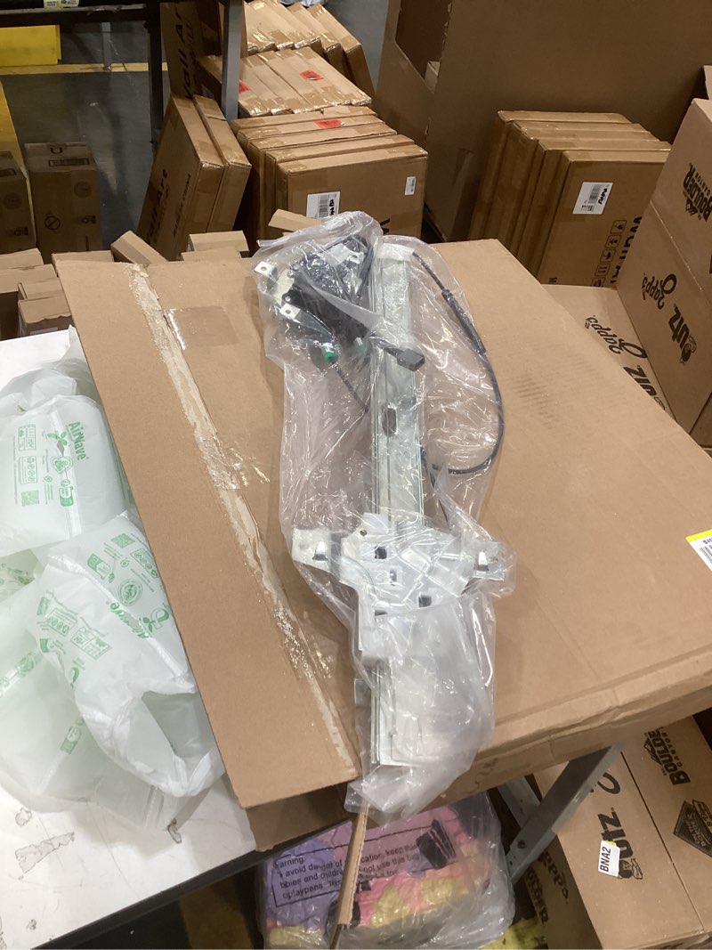 Condition photo showing As Is for scitoo window regulator with motor fits for 1992-2008 for ford e-150 econoline, replacemnet oe 741-586 front left driver side
