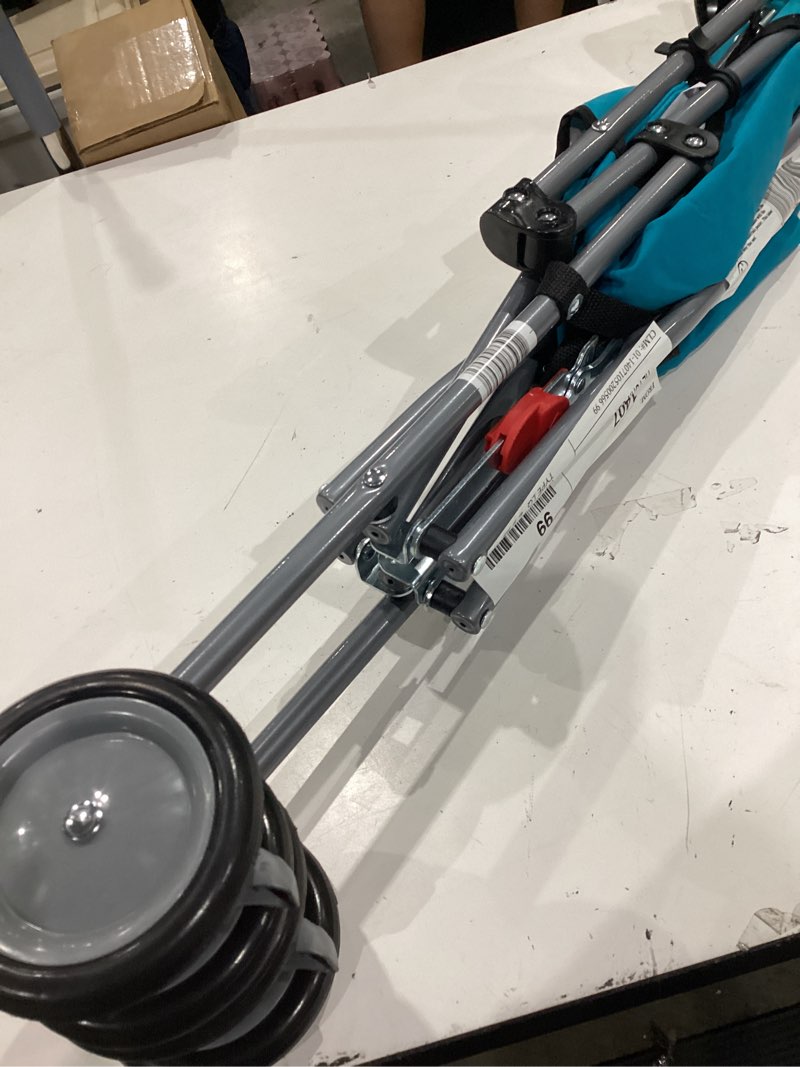 Condition photo showing As Is for cosco kids comfort height umbrella stroller, freshwater turquoise, toddler, unisex