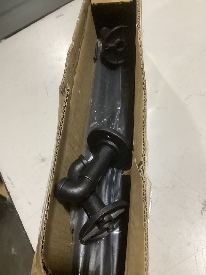 Condition photo showing Good Condition for 2 pack industrial curtain rods for windows 48 to 84 inches, blackout wrap around curtain rod, for indoor and outdoor, 5/8 inch diameter, 35 to 75 inches, black 35-75 inch black