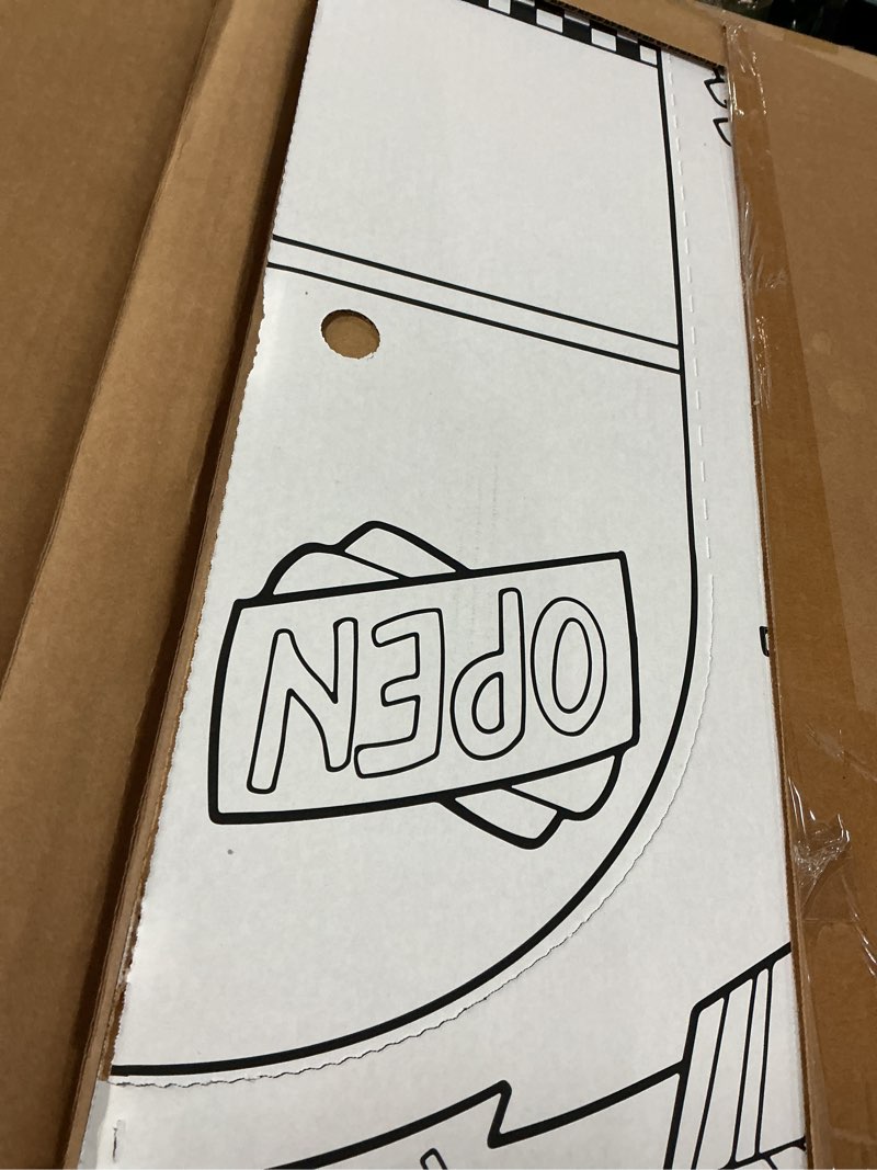 Condition photo showing New/Like New for Easy Playhouse Garage - Kids Art and Craft for Indoor and Outdoor Fun, Color Favorite Garage Items– Decorate and Personalize a Cardboard Fort, 32" X 26. 5" X 40. 5" Age 3+