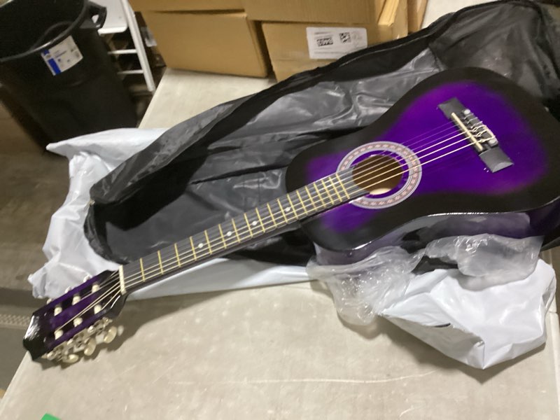 30" wood classical guitar with case and accessories for kids/girls/boys/beginners (purple gradient) right purpleburst