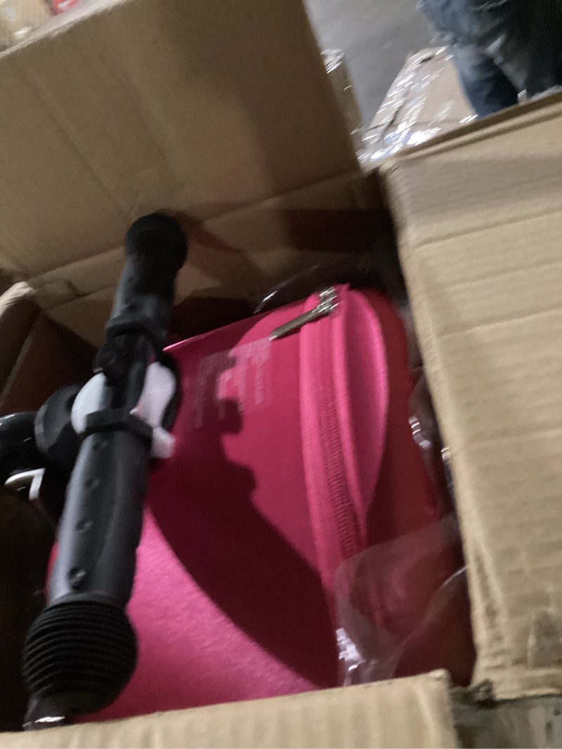 Condition photo showing Good Condition for vevor ride-on luggage, 20 l capacity, 20 inches kids scooter suitcase with flash pu wheels, adjustable handle & tpr non-slip grip, foldable & lightweight scooter luggage for kids aged 5+, pink 20l owl