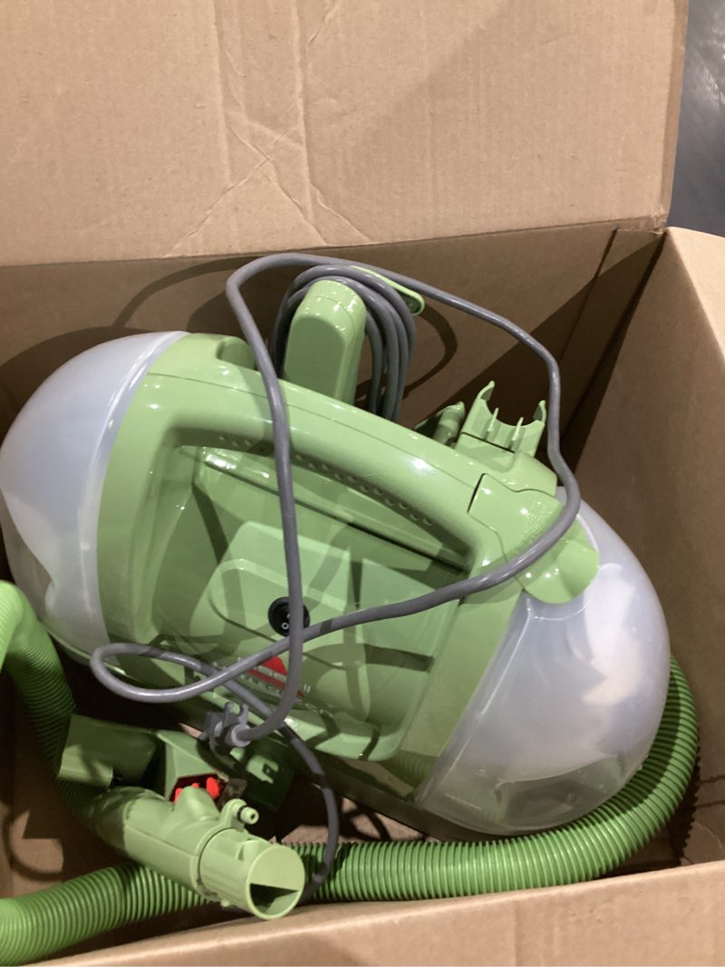Condition photo showing As Is for BISSELL Little Green Multi-Purpose Portable Carpet and Upholstery Cleaner, Car and Auto Detailer, with Exclusive Specialty Tools, Green, 1400B