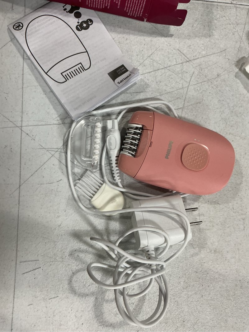 Condition photo showing As Is for philips epilator series 2000, corded epilator for legs and body, hair removal device for women, model bre227/00 pink dimensions unknown (pack of 1)