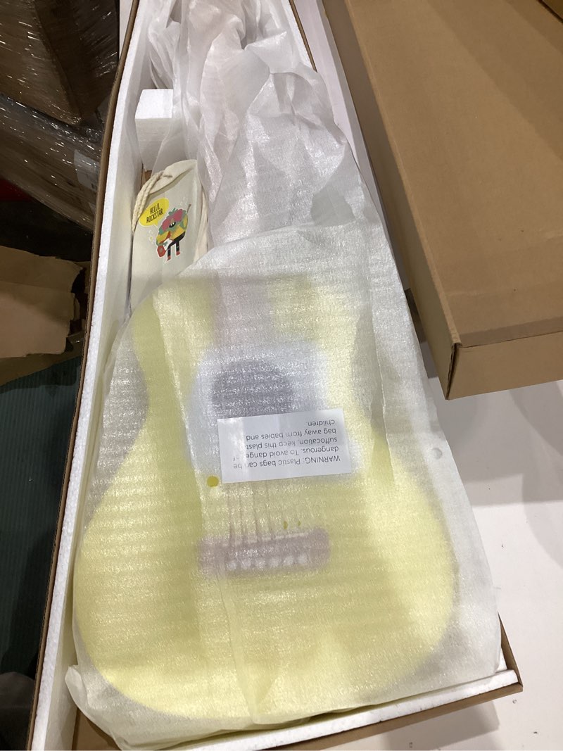 Condition photo showing New/Like New for loog pro vi acoustic kids real guitar for beginners compact size ages 9+ learning app and lessons included yellow