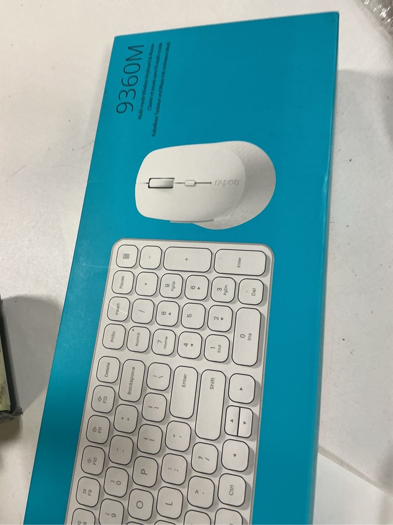 Condition photo showing New/Like New for Rapoo 9010M Multi-Device Keyboard and Mouse Combo, 2.4GHz/Bluetooth 5.0/4.0 Wireless Keyboard & Mouse Set for Windows/Mac/Linux/Chrome, Support 4 Devices, Low-Profile Silent Click, Battery Powered White 9010M