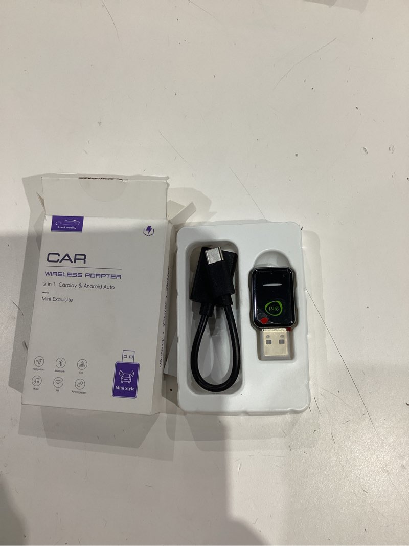 Condition photo showing Good Condition for mini wireless carplay adapter for apple iphone ios 10+,no delay & fast, plug & play, multi-user seamless connection for convert wired to wireless carplay dongle for 2016+ cars, usb-a/type-c port space gray