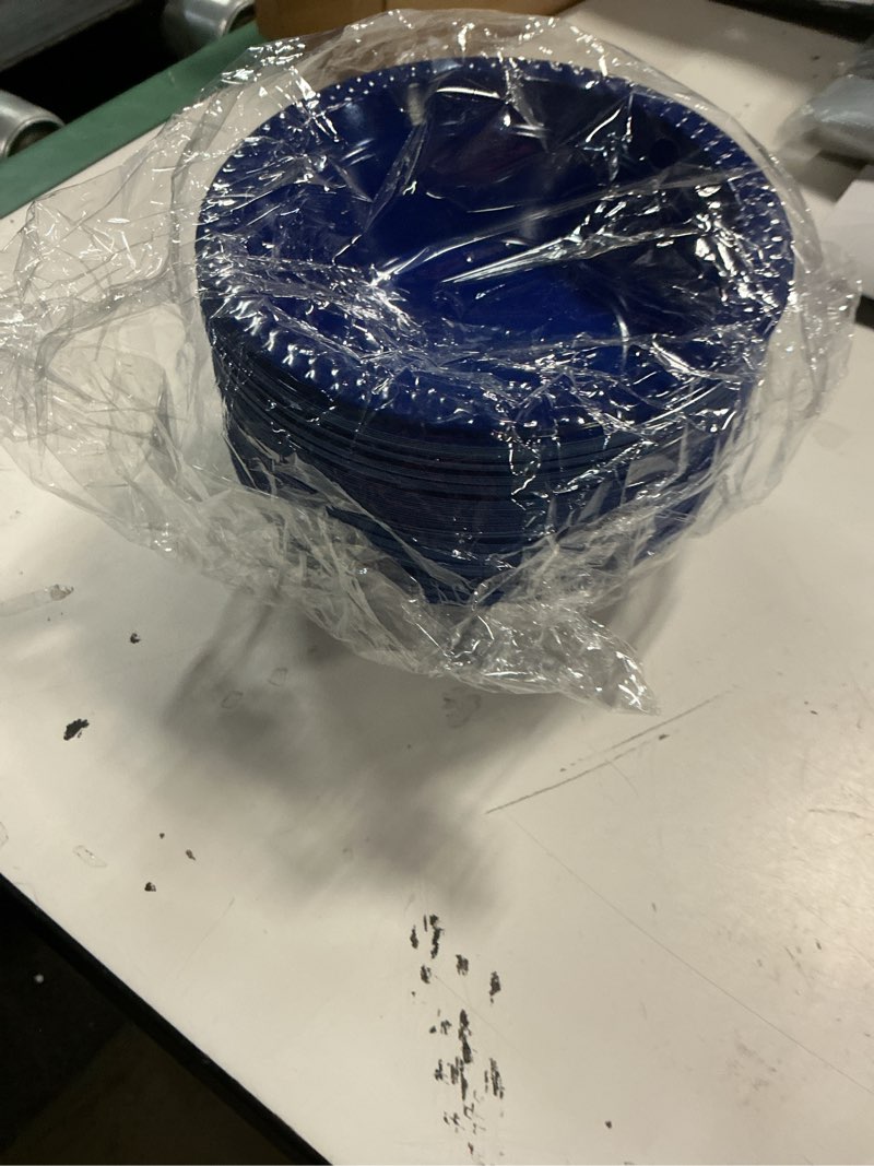 Condition photo showing New/Like New for lallisa 100 pcs 12oz blue disposable bowls dessert cups ice cream snack salad soup food serving bowls for hanukkah 4th of july independence day party favor picnic