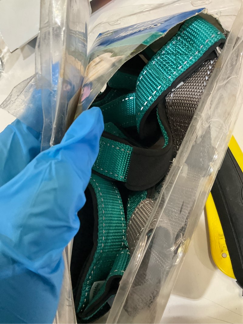 Condition photo showing As Is for PetSafe 3-in-1 Harness - Comfortable Easy-Walk Dog Chest Harness with Front Leash Attachment to Reduce Pulling, Choking & Gagging - Dog Obedience Gear - Large- Teal Teal Large (Pack of 1)