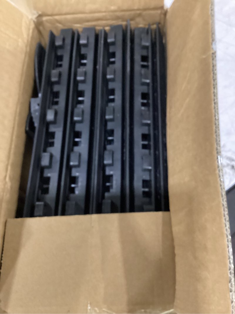 Condition photo showing Good Condition for vevor transition edge kit, 11-piece, durable straight garage floor edging, pp material, easy installation, only compatible with vevor 12 x 12 inch drainage mats, black, male 12.2"l x 2.4"w x 0.6"th