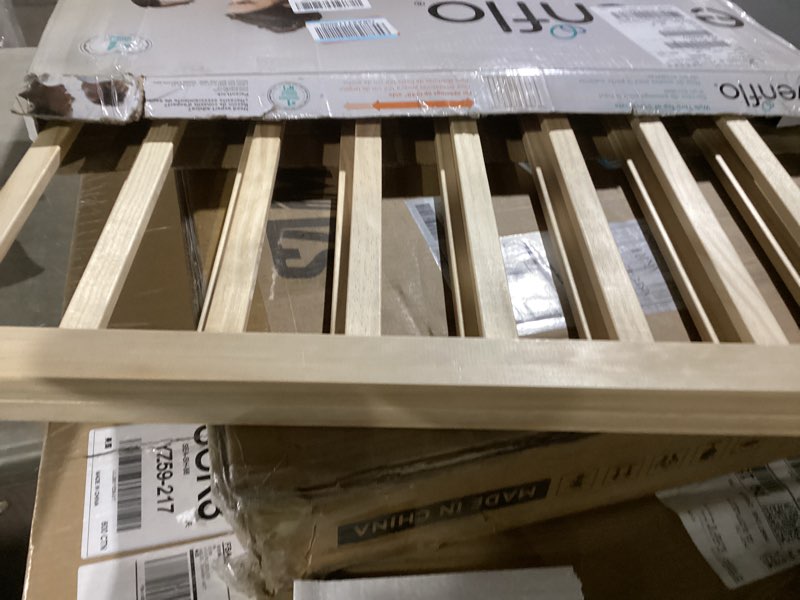 Condition photo showing Good Condition for evenflo walk-thru top of stairs baby gate, natural wood