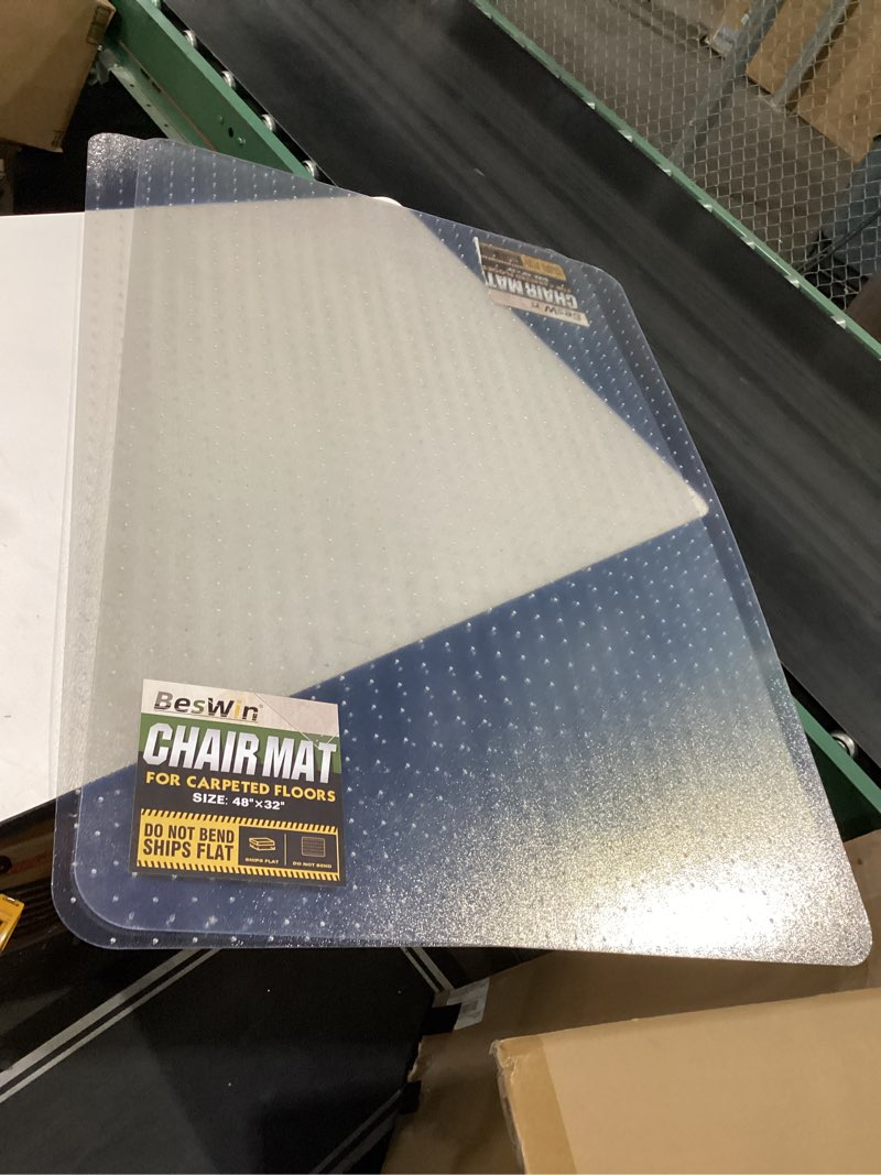 Condition photo showing New/Like New for office chair mat for carpet, 2 pack 32" x 48" heavy duty hard computer desk chair mat for carpeted floors, anti-slip carpeted floor protector for home office, smooth glide, ship flat 32"x48"- 2pcs