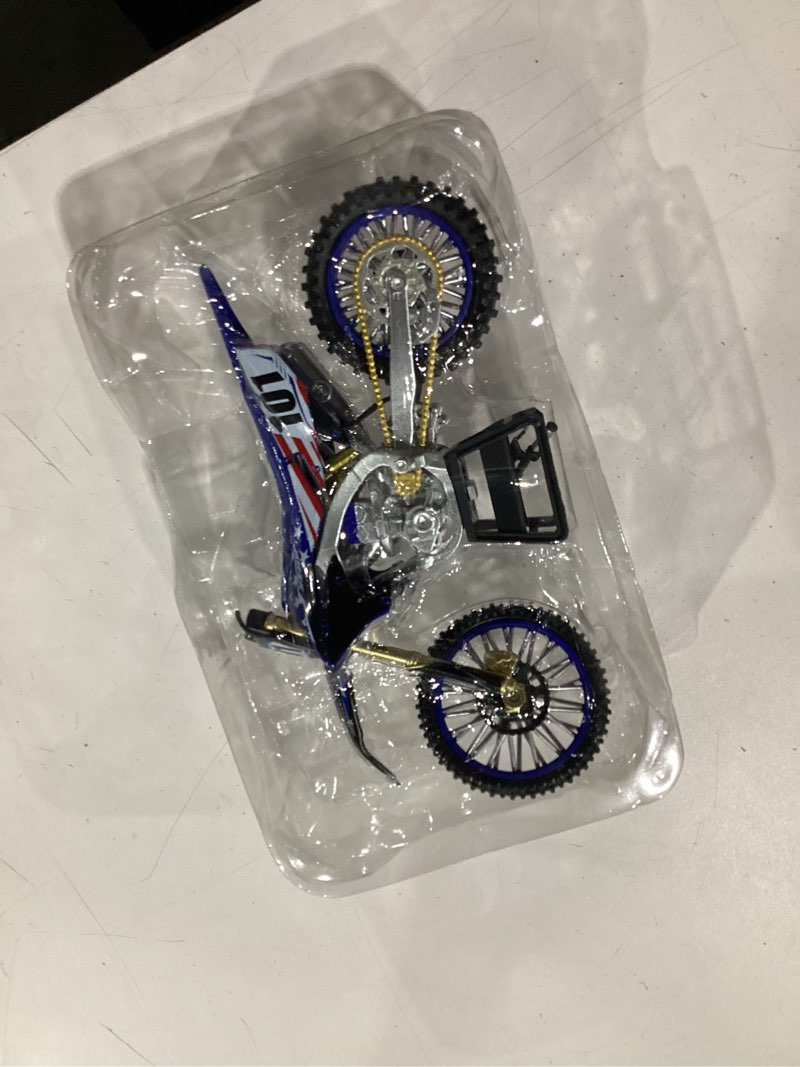 Condition photo showing As Is for oevtvr dirt bike motorcycle model – 1:12 scale diecast no. 101 motocross motorbike with realistic details, alloy body, display gift for enthusiasts