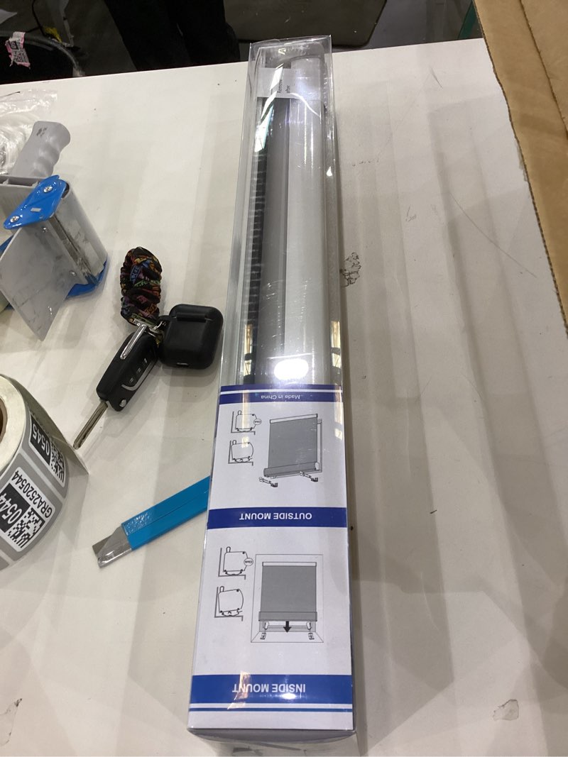 Condition photo showing New/Like New for Allesin 100% Blackout Cordless Roller Shades for Windows,Pull Down Thermal Insulated, UV Protection Waterproof Fabric Easy to Install for Home, Office, Bathroom, Gray 30" W x 72" H Gray 30"W x 72"H