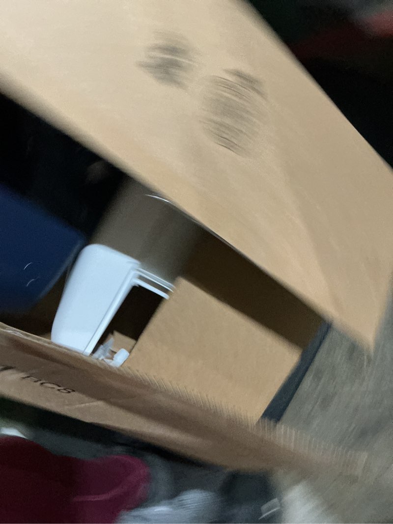 Condition photo showing Good Condition for iris usa cat litter box large with front door flap, covered enclosed litter box enclosure with scoop, handle & buckles for portability & privacy, hidden litter pan, navy jumbo enclosed navy