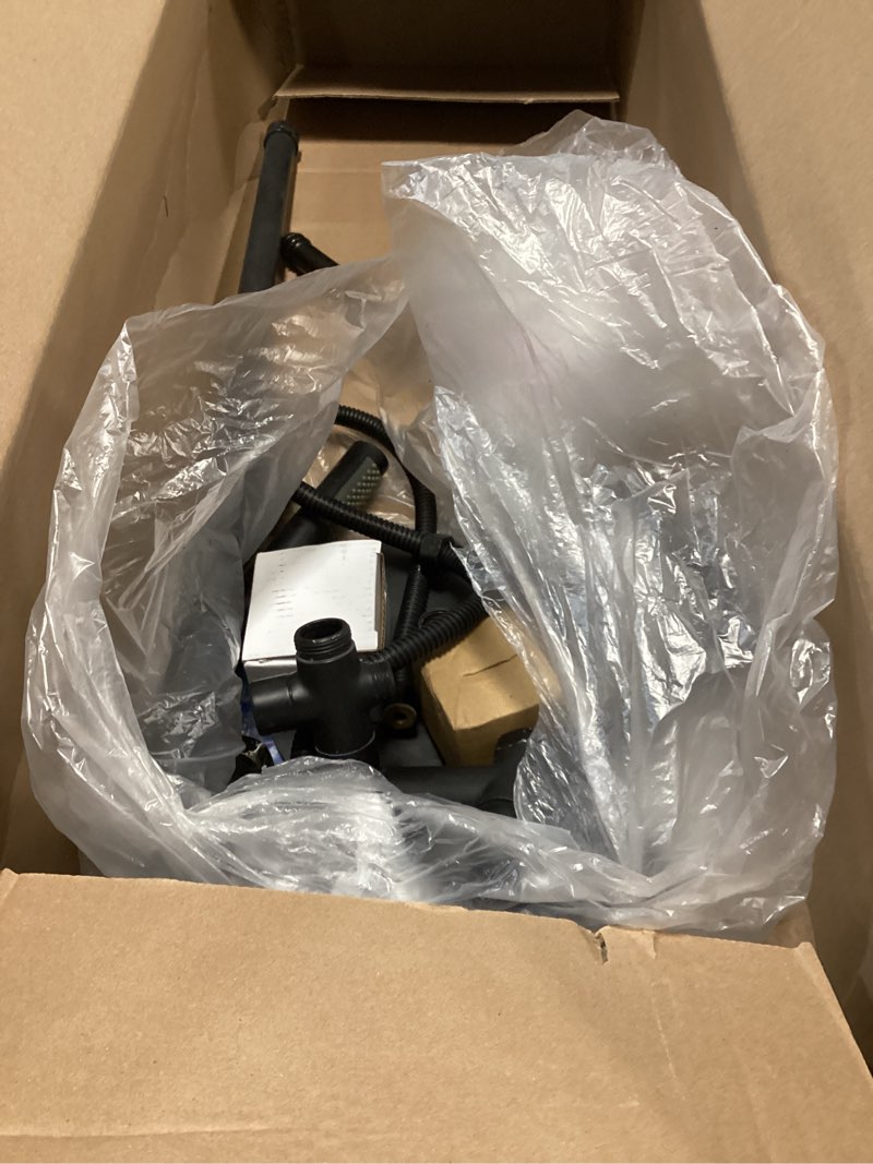 Condition photo showing As Is for gotonovo Outdoor Shower Fixtures SUS304 Stainless Steel Rain Shower Kit Faucet High Pressure Wall Mount 2 Dual Function 8 Inch Showerhead and Handheld Spray Combo, Double Lever Handle, Matte Black Double Lever Handle Matte Black