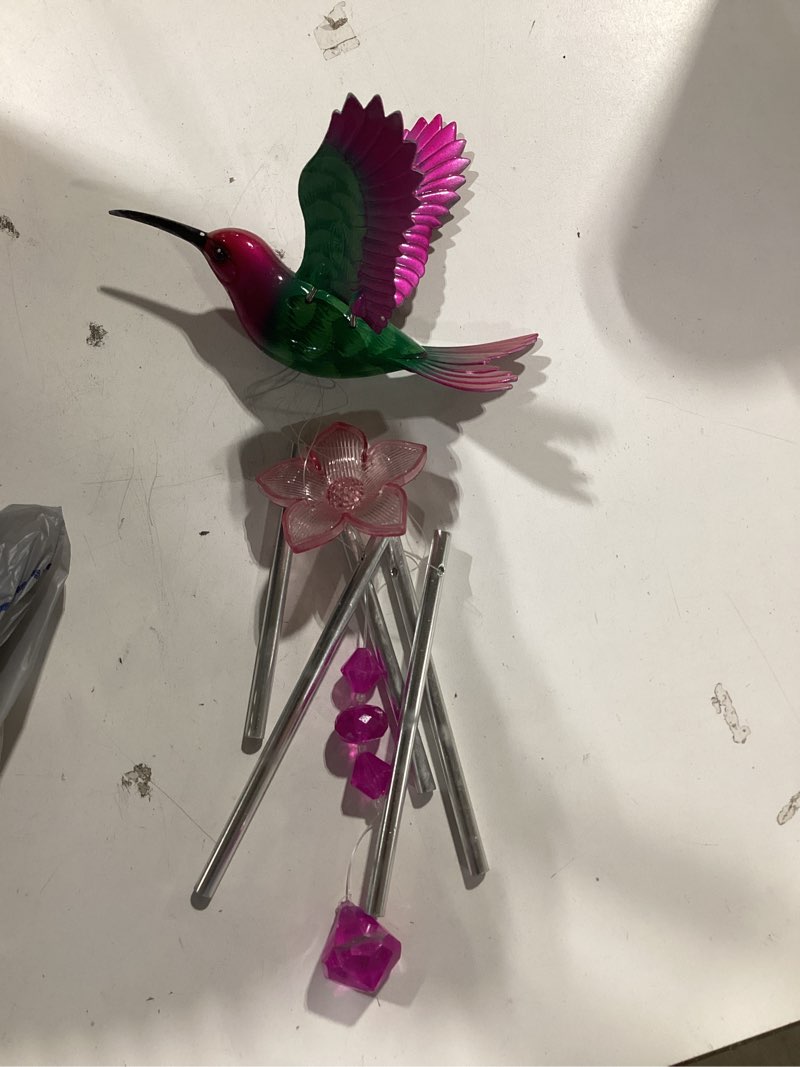 Condition photo showing Good Condition for exhart 17.99-in multicolor metal hummingbird wind chime