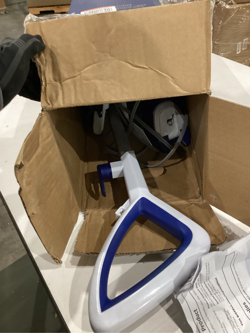 Condition photo showing As Is for bissell power fresh steam mop with natural sanitization, floor steamer, tile cleaner, and hard wood floor cleaner with flip-down easy scrubber, 1940a powerfresh steam mop