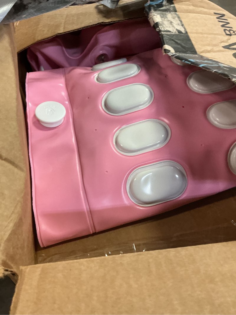 Condition photo showing As Is for upgraded bubble bath mat tub spa massager, portable full-body bathtub bubble mat waterproof non-slip, remote control & motorized air pump, 6-speed bubbles for home ultimate relaxation (pink)