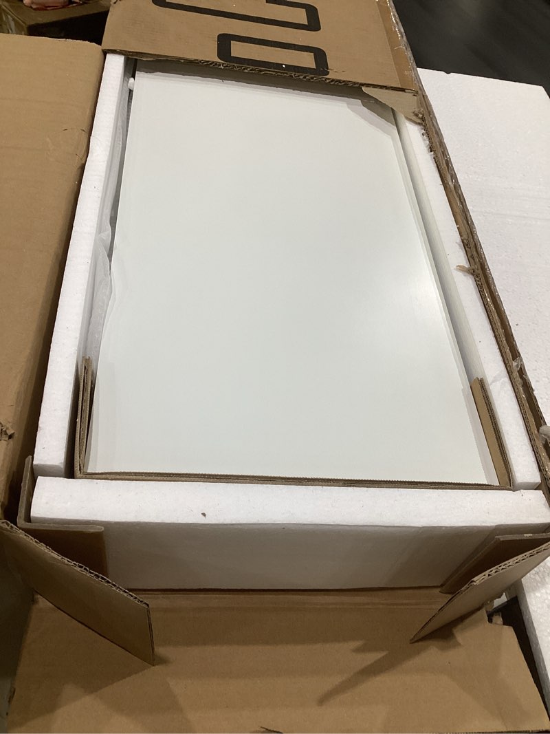 Condition photo showing As Is for choochoo 47 inch narrow console table, chic accent sofa table, entryway table, white white 11.8"d x 47.2"w x 31.4"h