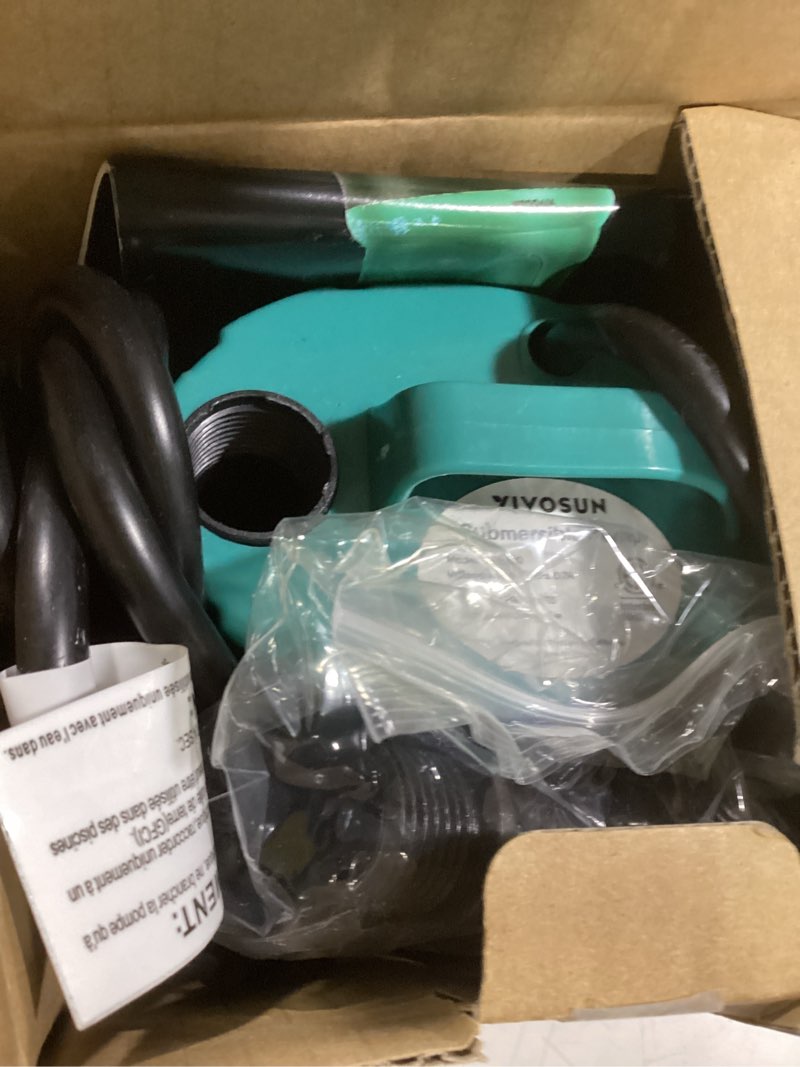 Condition photo showing New/Like New for VIVOSUN 660GPH 40W Submersible Pump for Fish Tank, Pond, Aquarium, Hydroponic Systems with 5ft Power Cord and 4 Nozzles Blue 40W; 660GPH