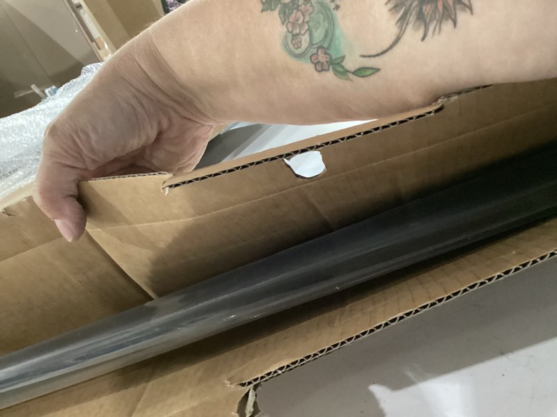 Condition photo showing Good Condition for ivilon window curtain rod decorative end cap design, 1 inch rod, 72 to 144 inch. black 72" to 144" black