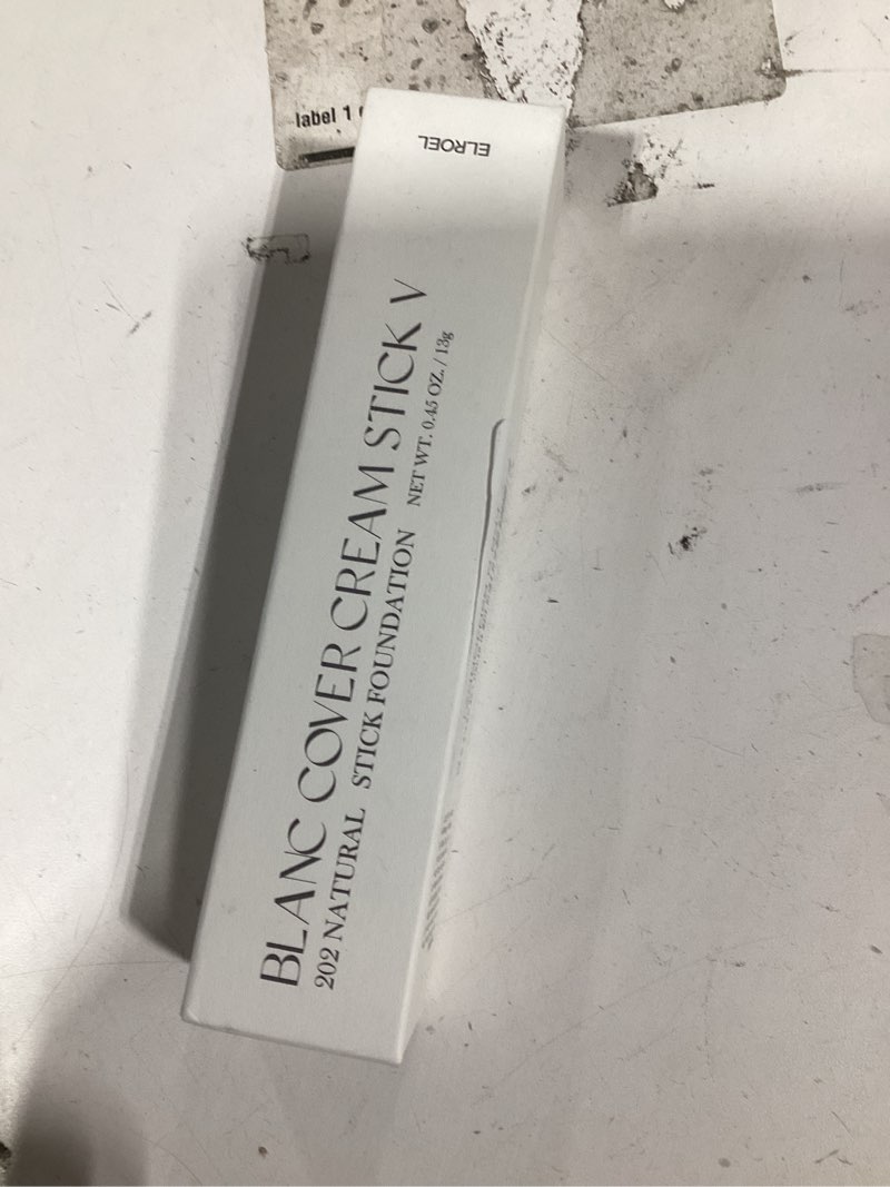 Condition photo showing As Is for Blanc Cover Cream Stick V White - Korean Color-Changing Foundation Stick with Volufiline - Medium to Full Coverage Dewy Finish Base Makeup - Dual-Ended with Detachable Brush (202 Natural)