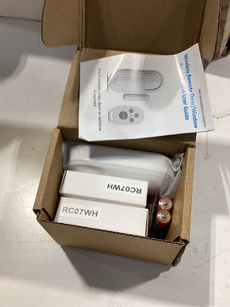 Condition photo showing New/Like New for sanjie pool door alarms for kids safety/home security/dementia,wireless door alarms when opened,window alarm sensors,0-120db volume adjustable,4 working modes,2 sensors 1 remote control 2 alarms+1 remote control
