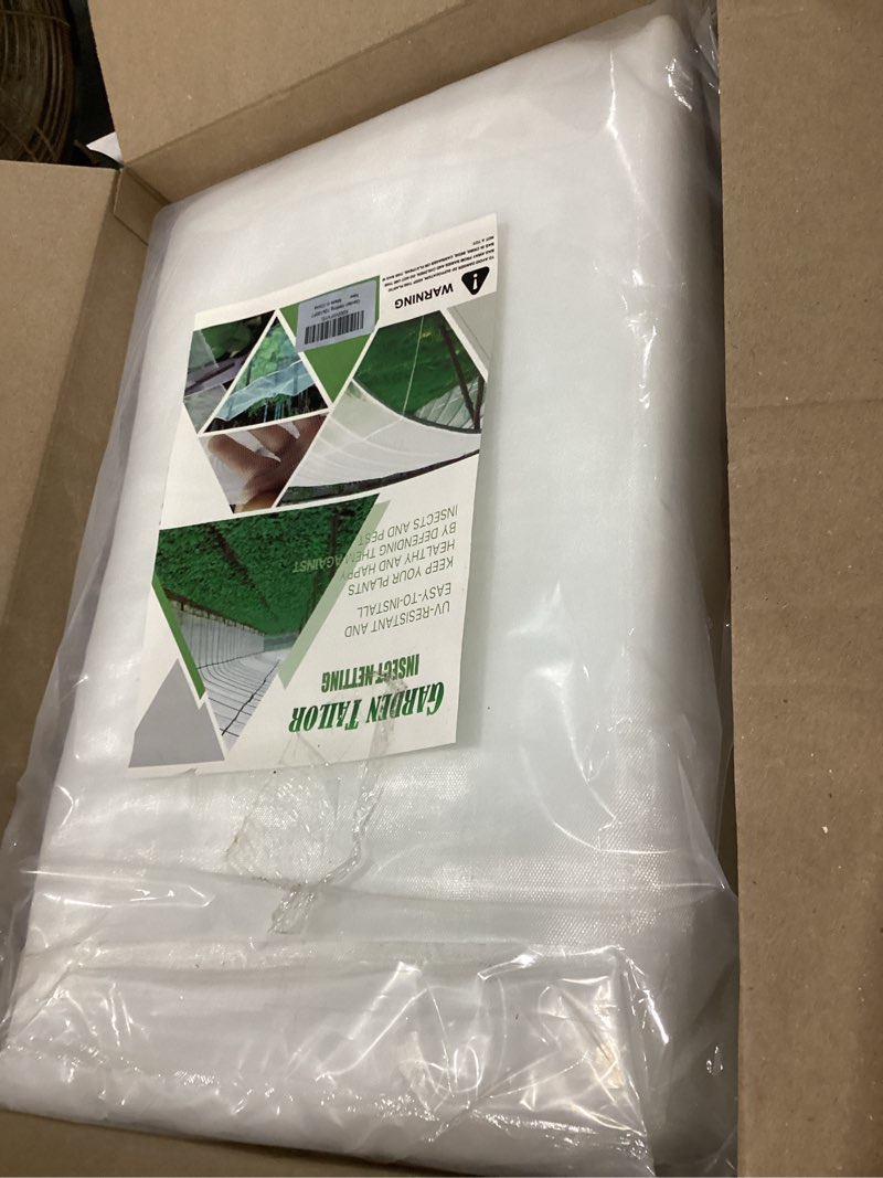 Condition photo showing Good Condition for garden netting pest barrier: 10'x100' fine bug netting for garden protection row cover raised bed screen mesh greenhouse mosquito net, protecting tree plants vegetable flowers fruits garden net-10'x100'