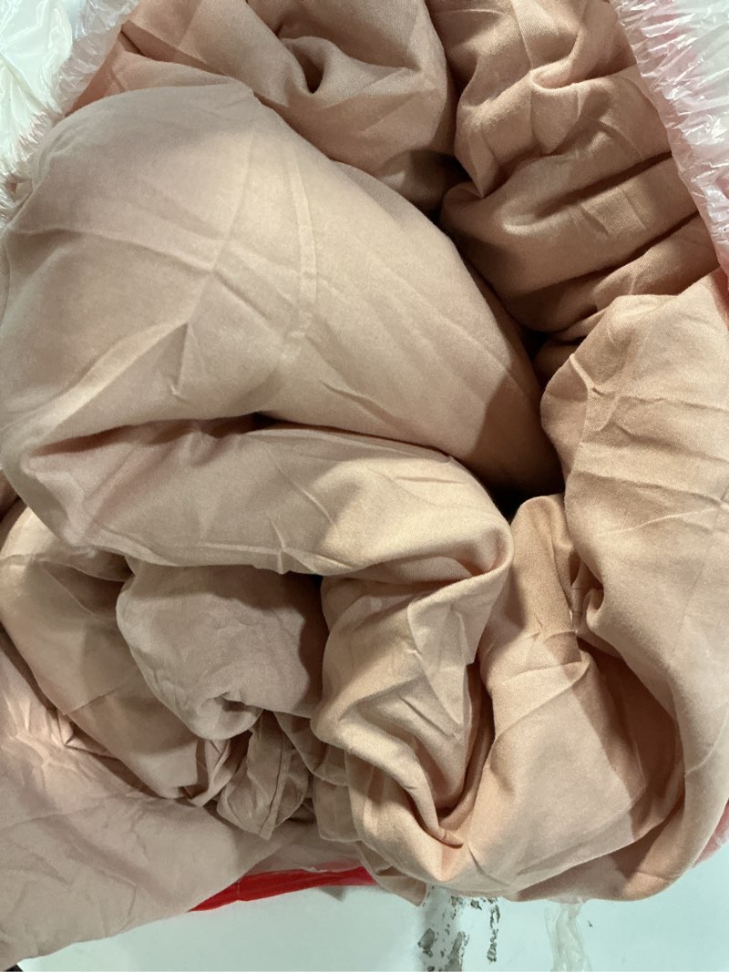 Condition photo showing As Is for Bedsure Queen Size Comforter Set, Pink Soft Prewashed Bedding for All Seasons, 3 Pieces GentleSoft™ Warm Down Alternative Bed Set, 1 Lightweight Comforter (90"x90") and 2 Pillowcases (20"x26") Queen(90"x90") 22 - Pink
