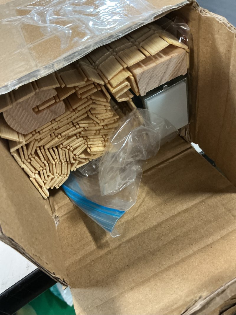 Condition photo showing As Is for unishades no drill cordless bamboo roman shades, light filtering woven natural bamboo window covering, easy install roman style shade, for window size 21" w × 64" h - alternate natural ?wide bamboo strips?alternate natural 21" w × 64" h